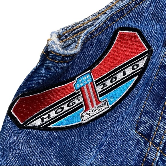 Canyon Guide Outfitters Custom Harley Davidson HOG Denim Vest - Picture 4 of 10